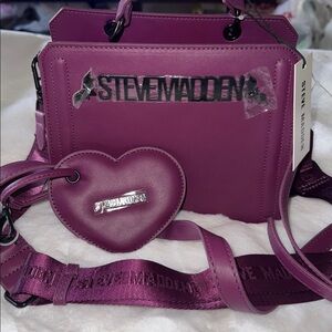 🦇🦇Viral Tik Tok Steve Madden Halloween Plum Evelyn Bats Satchel Purse🦇